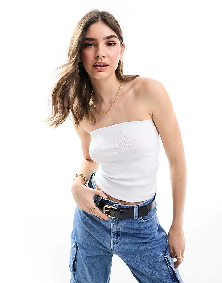 JJXX Bandeau Top In White For Women Bright White - Image 5