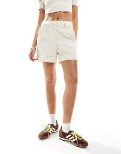 JJXX High Waisted Tailored Short In White For Women Bone White
