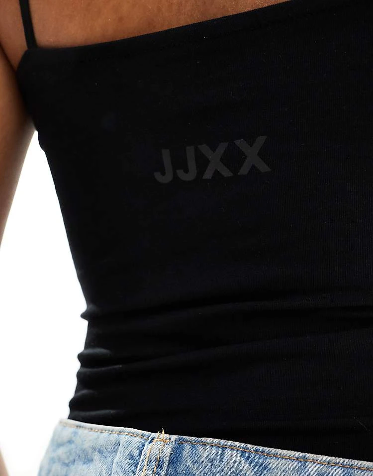JJXX Strappy Square Body Top In Black For Women - Image 2