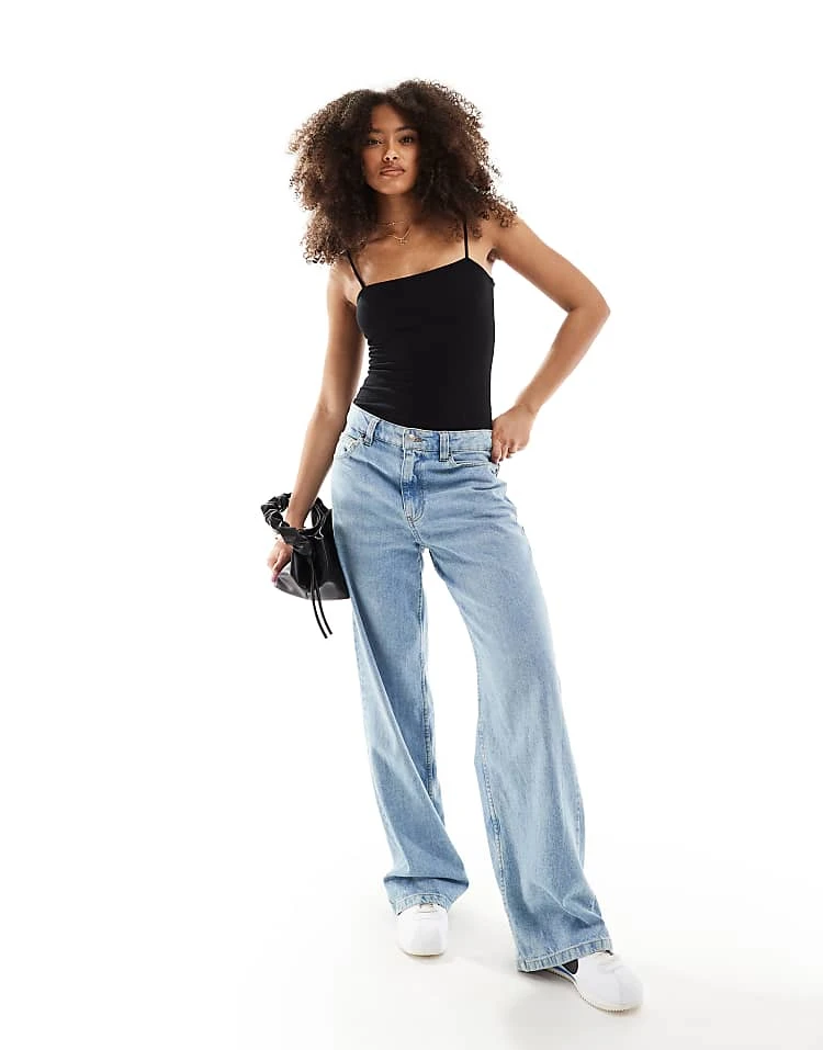 JJXX Strappy Square Body Top In Black For Women - Image 4