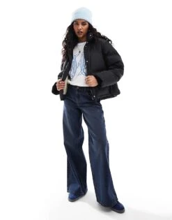 JJXX Cropped Down Puffer In Black For Women