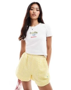 JJXX Baby Tee With Olives Print In White For Women Bright White