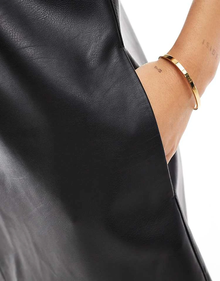 JJXX Faux Leather Pinafore Dress In Black For Women - Image 3