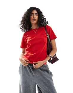 JJXX Oversized T-shirt In Red For Women Racing Red