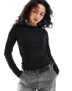 JJXX Gigi Long Sleeve T-shirt In Black For Women
