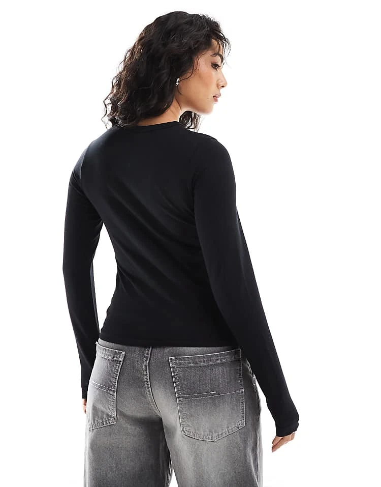 JJXX Gigi Long Sleeve T-shirt In Black For Women - Image 2