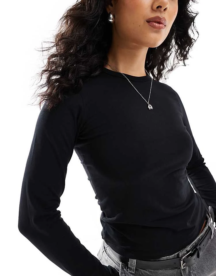 JJXX Gigi Long Sleeve T-shirt In Black For Women - Image 3