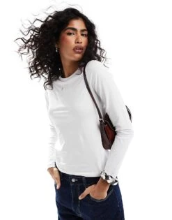 JJXX Gigi Long Sleeve T-shirt In White For Women