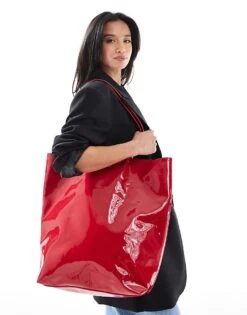 JJXX Shopper Bag In Shiny Red For Women Racing Red